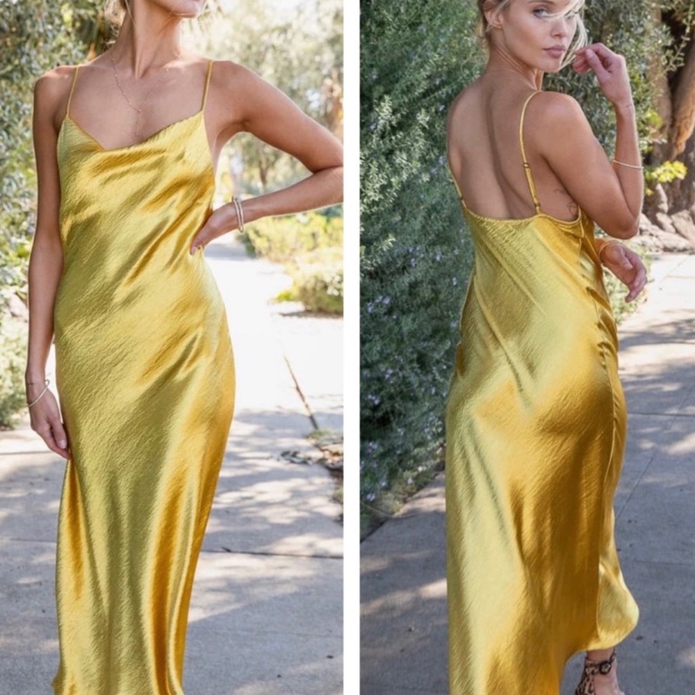 REVOLVE‎ x RESA Berri Slip Dress In Gold XS